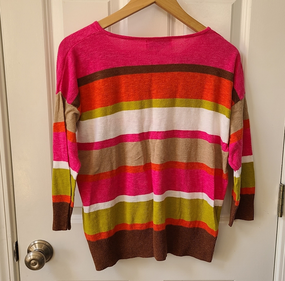 Jones New York L Women's Colorful Striped Sweater - Picture 7 of 13